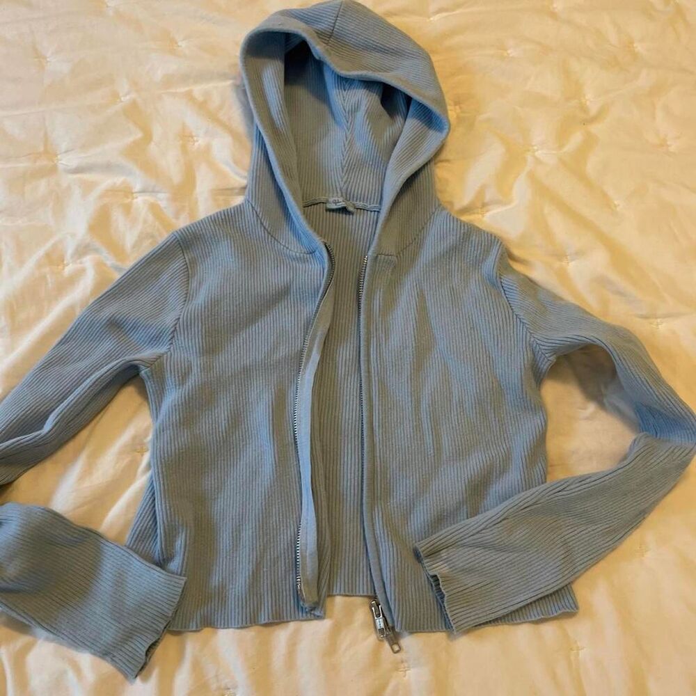 Brandy-melville Women's Blue Hoodie
